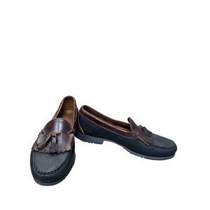 Allen Edmonds mens brown leather tassled slip loafers sz 10.5D SKU 9604